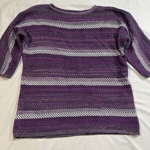 Chaps Purple Striped Dolman Sweater – Women’s 1X